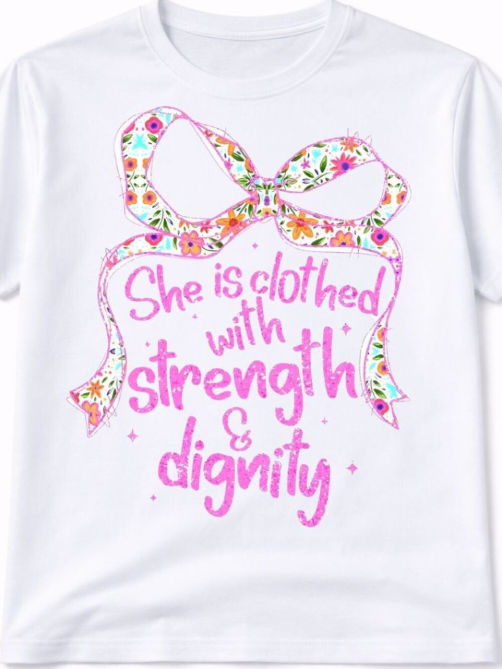 Strength and Dignity Graphic T Shirt Trendy Short Sleeve Tee Womens Tops White